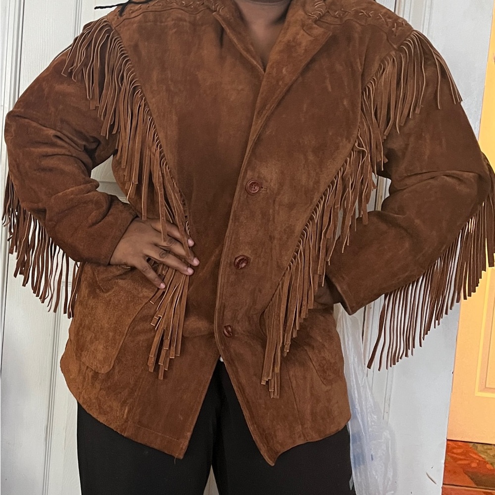 Villa Classico Brown Suede Fringe Jacket